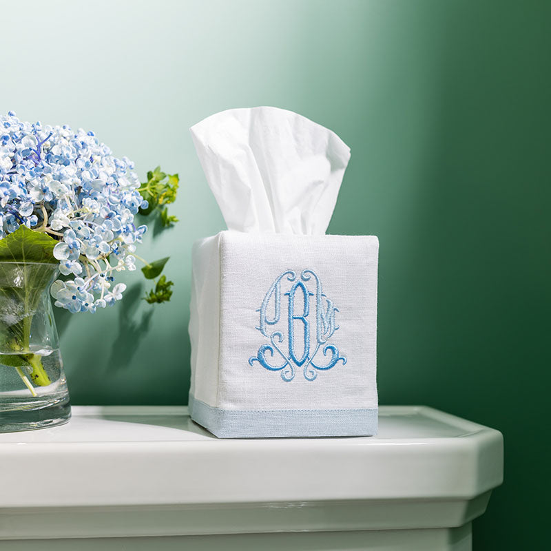 Garden Folly Fine Linens | linen tissue box covers for embroidery, linen for surface embroidery, linen for hand embroidery