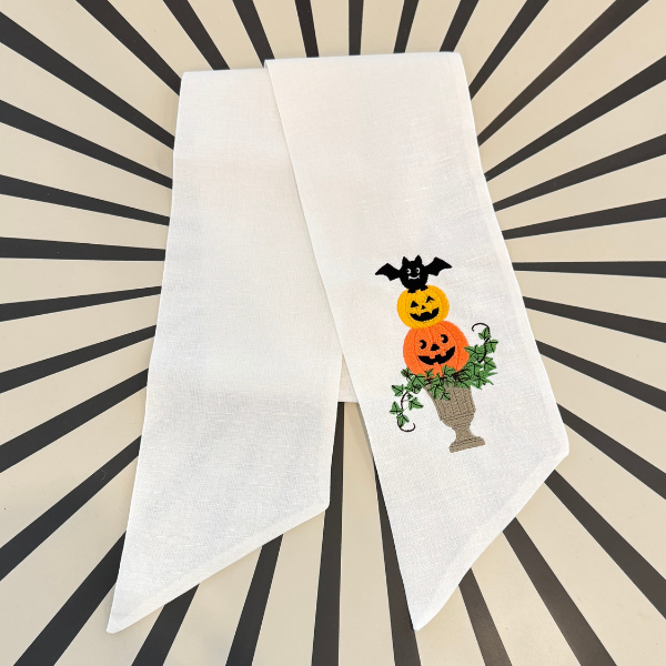 Jack O Lantern Pumpkin Topiary Embroidery Design