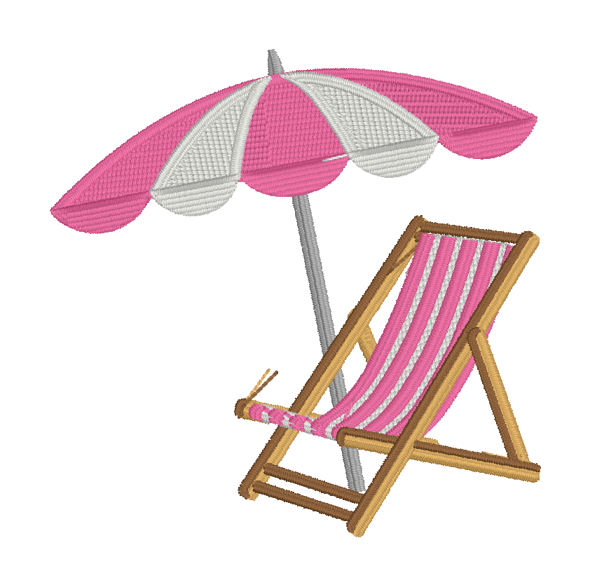 Beach Club Embroidery Design