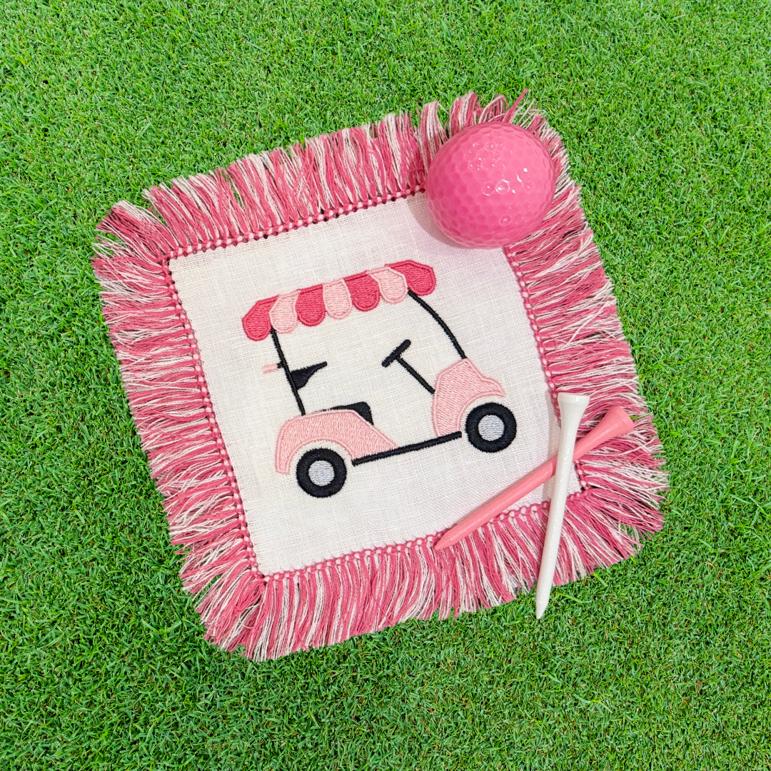 Preppy Pink Golf Cart