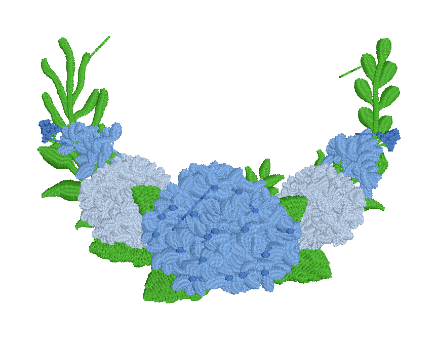 Hydrangea Swag Embroidery Design