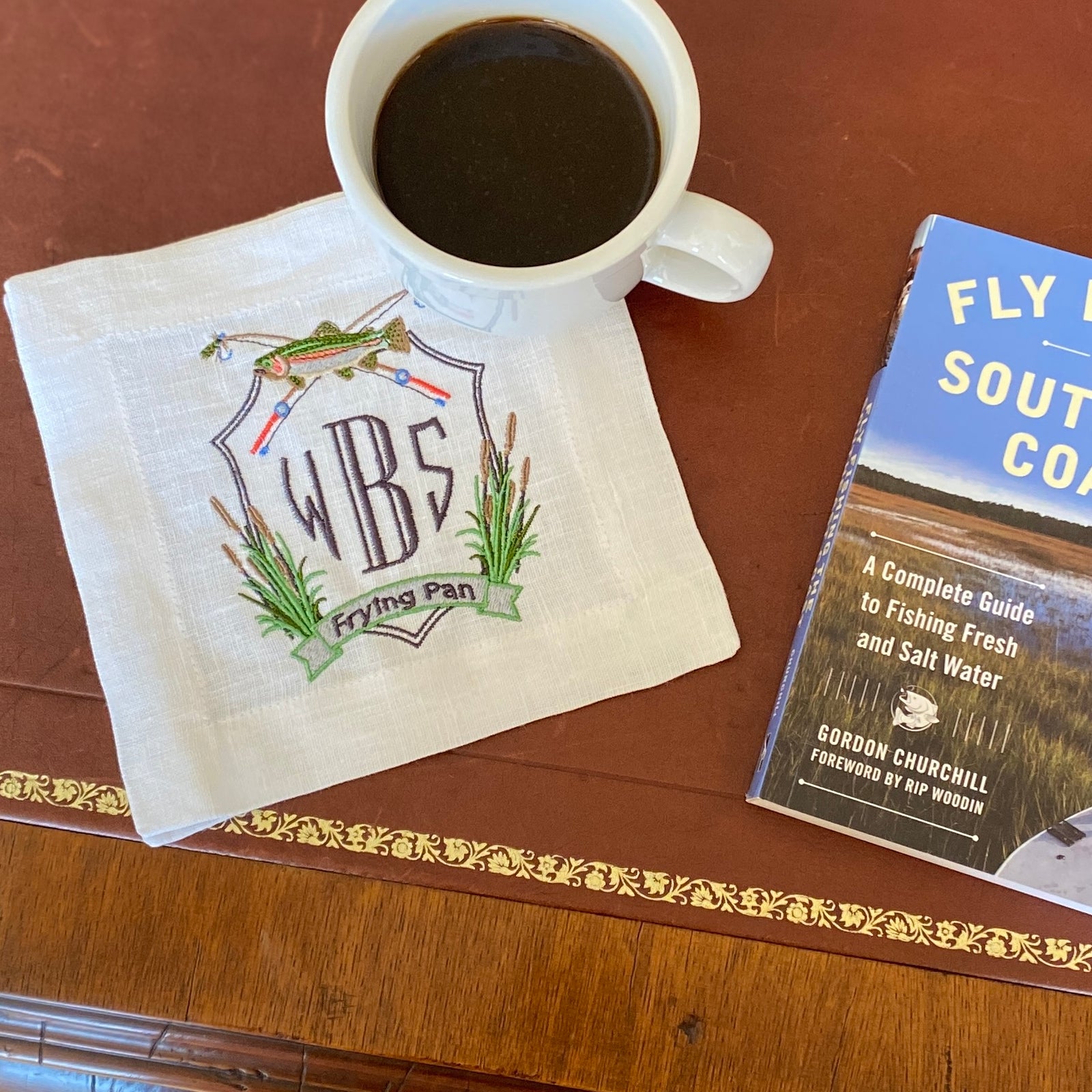 Angler Trout Crest Embroidery Design