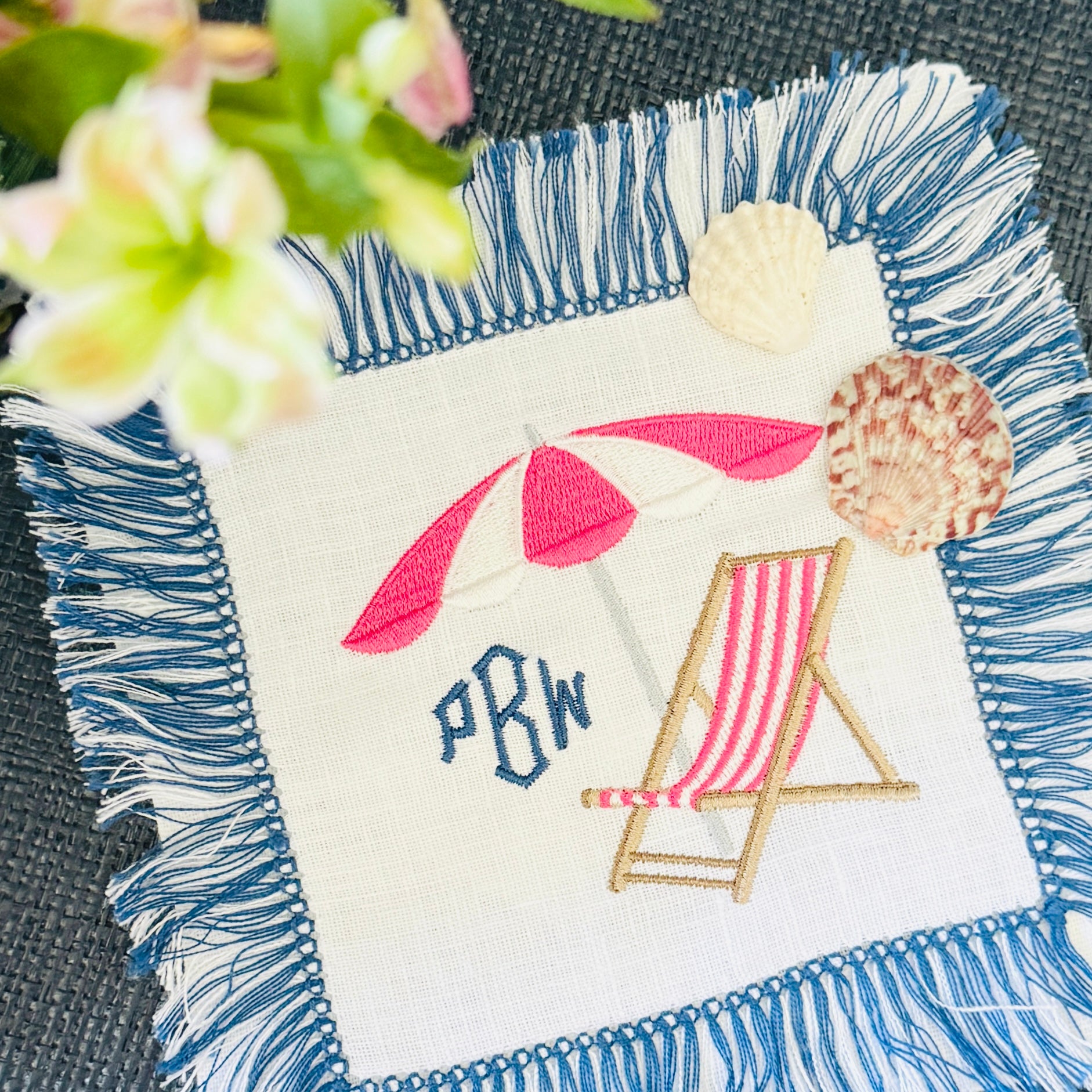 Beach Club Embroidery Design
