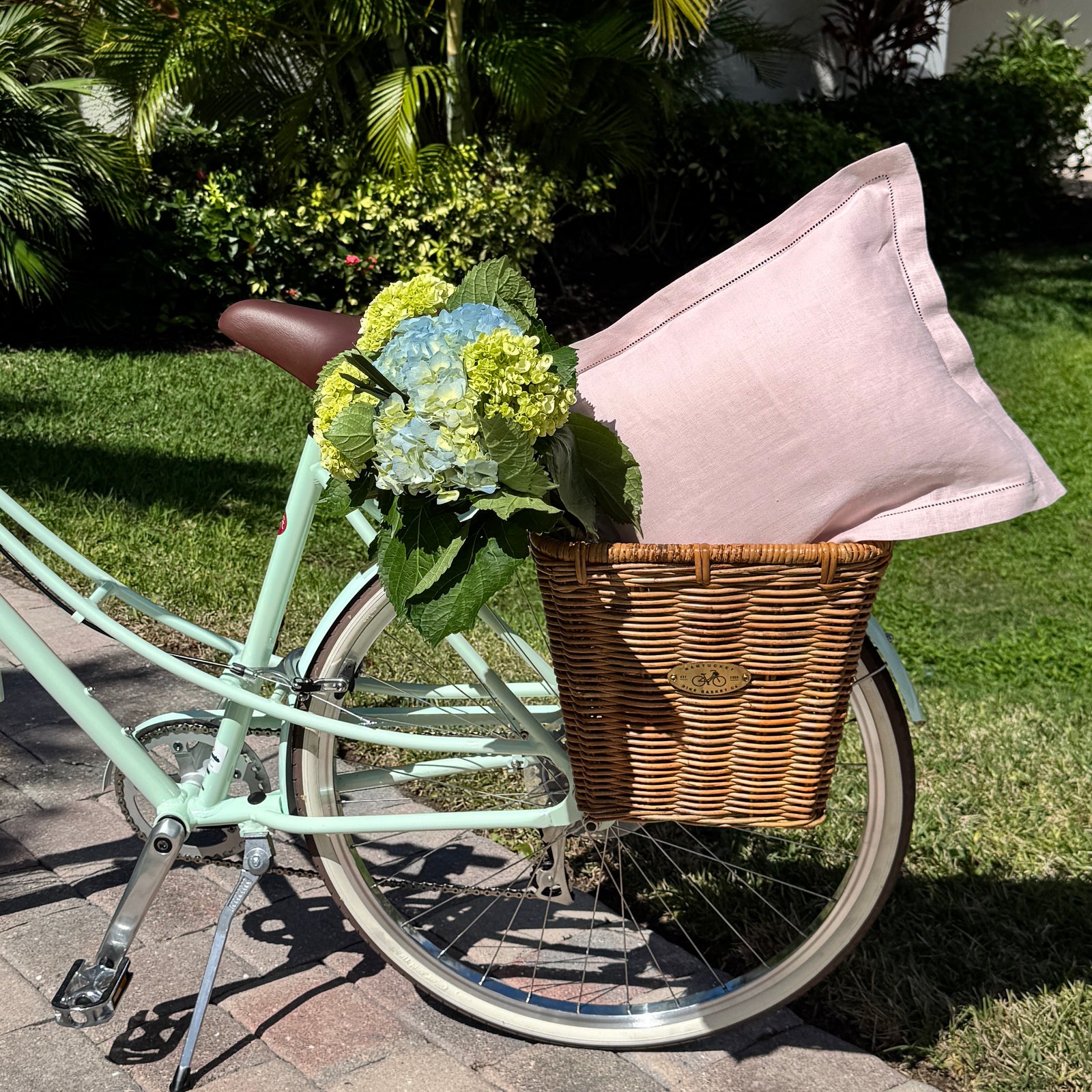Watercolor Linen Pillow Sham - Petal Pink - Boudoir 12" x 16"