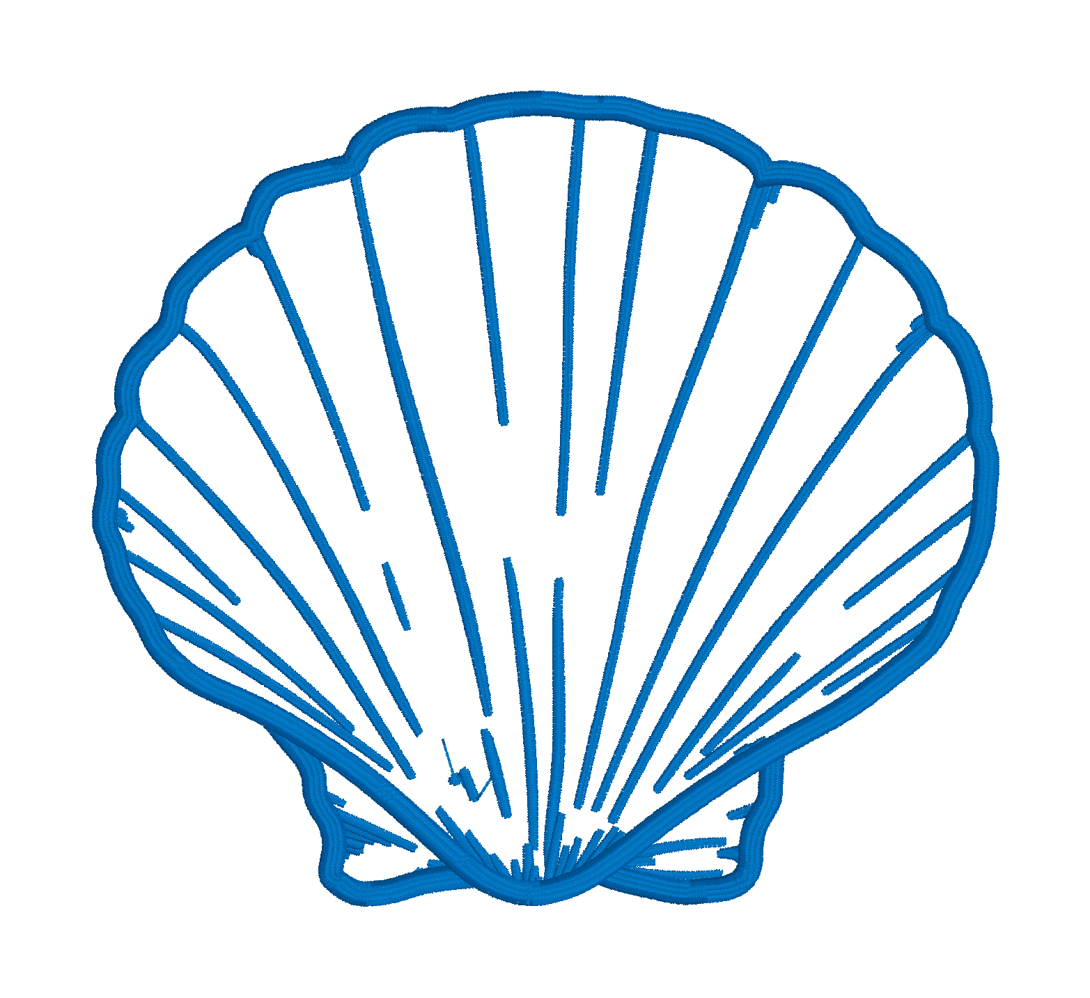 Scallop Shell Coaster and Cocktail Napkin Embroidery Design - In the Hoop - ITH