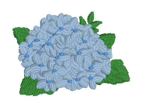 Single Stem Hydrangea Embroidery Design