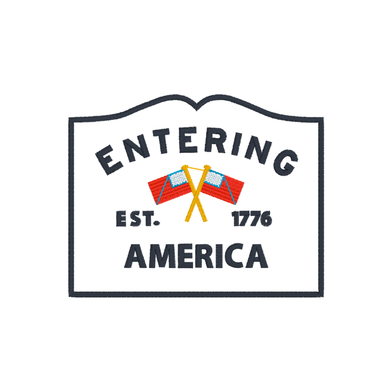 Entering America Embroidery Design