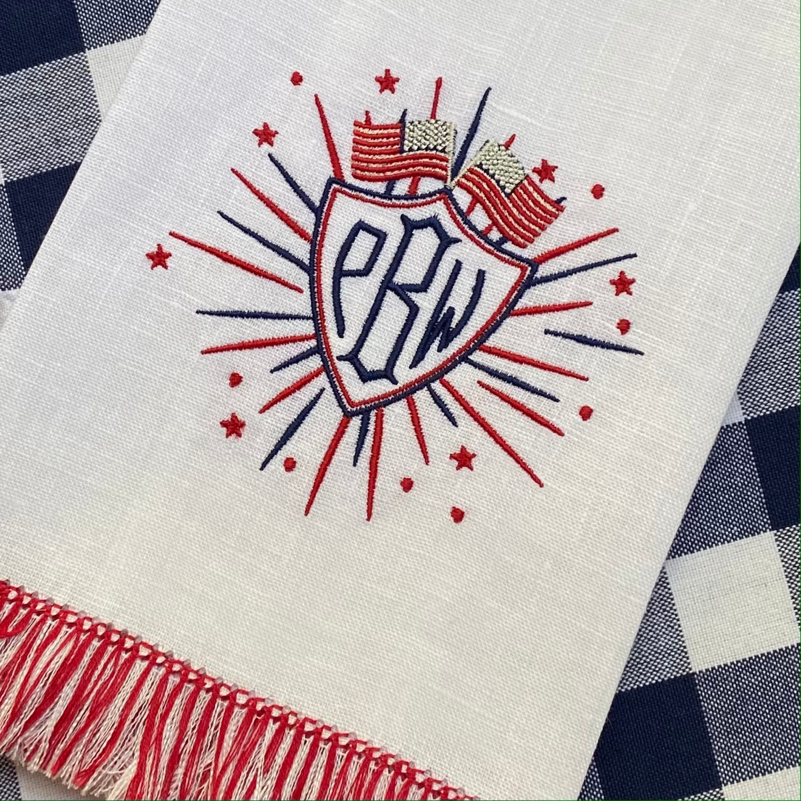 Independence Day Shield Frame Embroidery Design