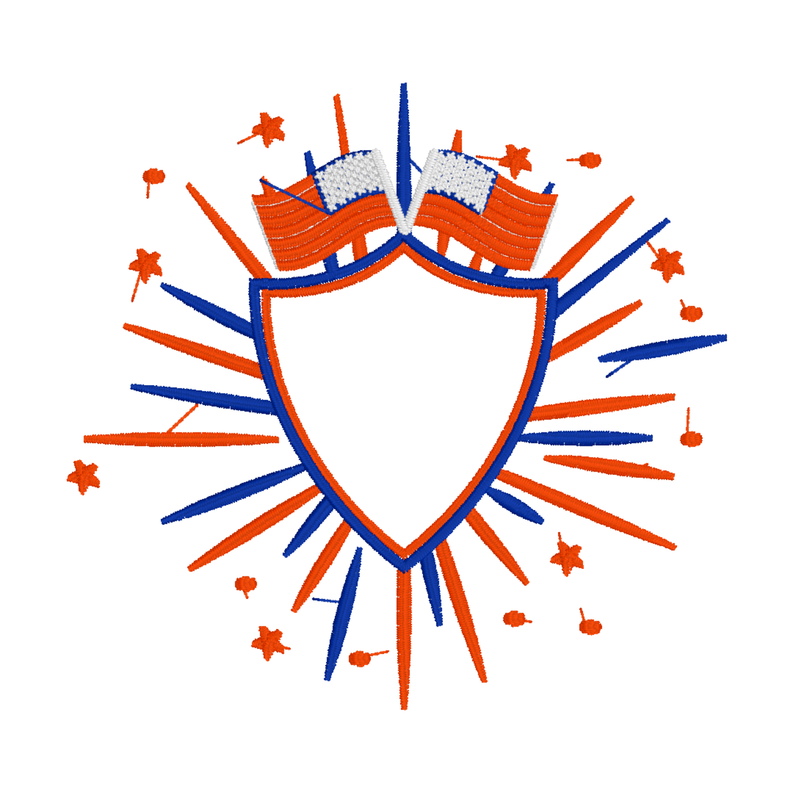 Independence Day Shield Frame Embroidery Design