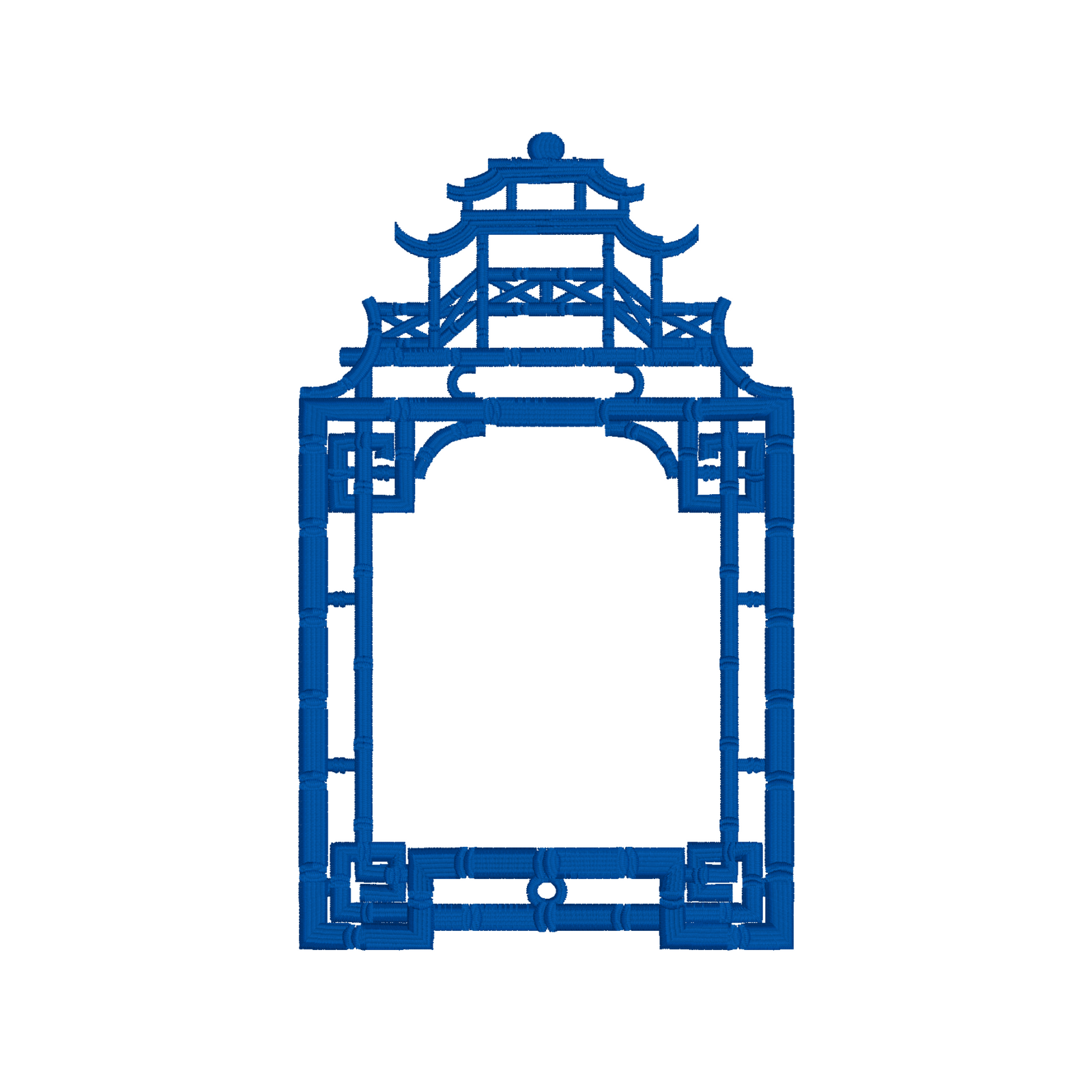 Pagoda Mirror Frame Embroidery Design