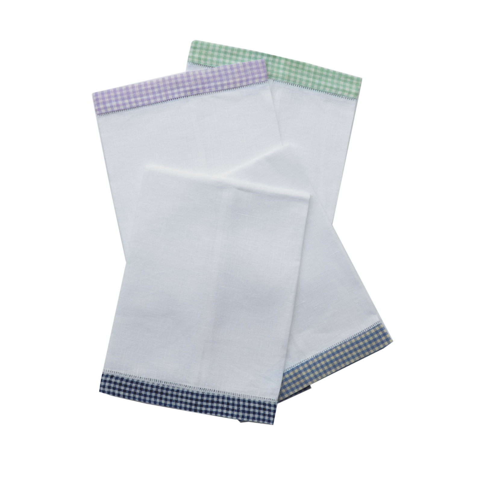 Cheerful gingham and hemstitched linen make a winning combination! The Check Mate Guest towel is 100% European linen with a gingham hemstitched edge and is available in four fun colors.   Approximately 14" x 20"