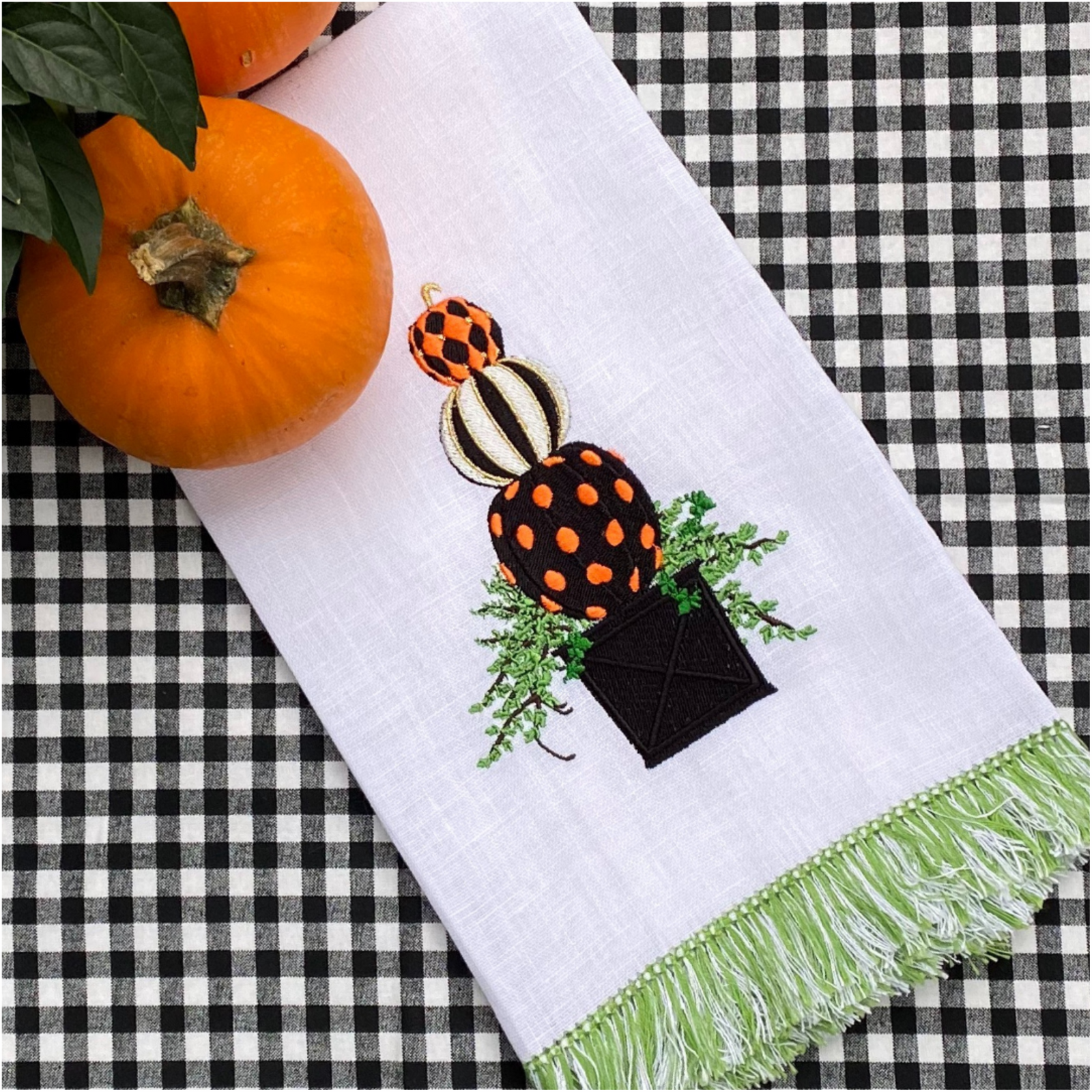 Pumpkin Topiary Embroidery Design File