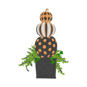 Pumpkin Topiary Embroidery Design File