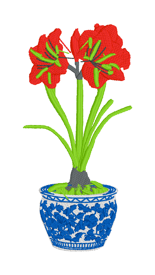 Amaryllis Embroidery Design