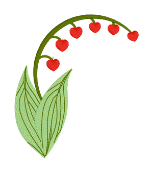Lily of the Valley with Hearts Embroidery Design  Edit alt text