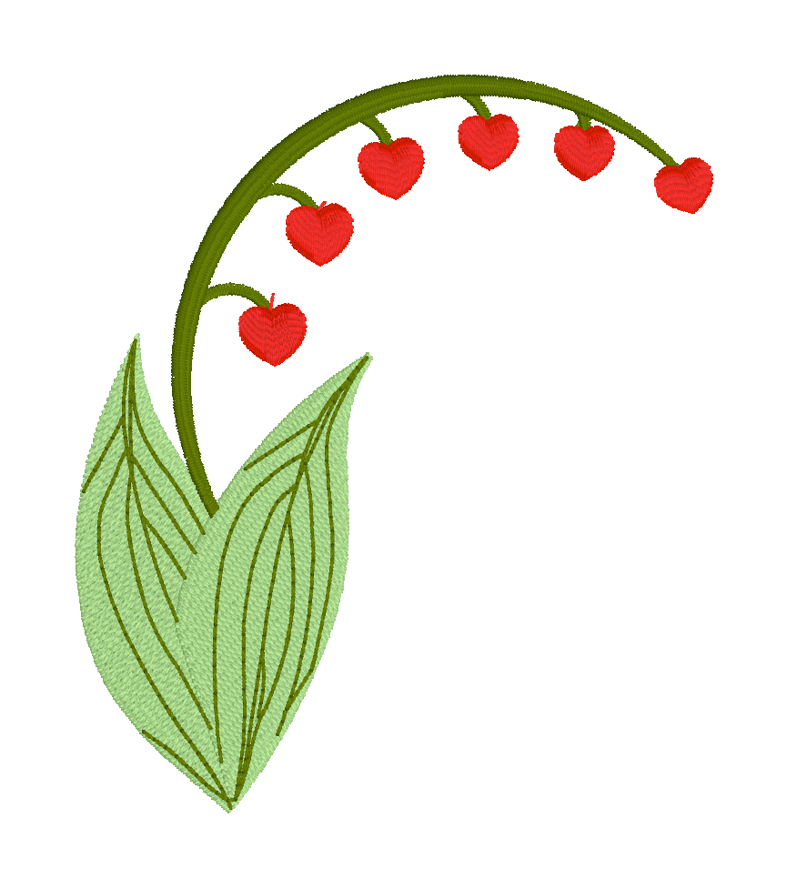 Lily of the Hearts Embroidery Design - Garden Folly Fine Linens