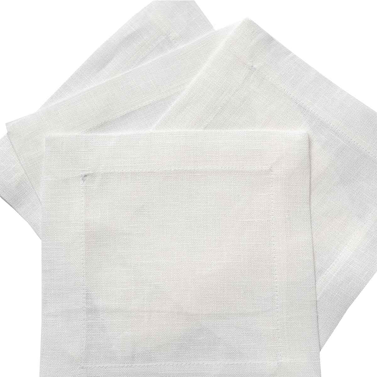 En Plain Air Cocktail Napkin | Garden Folly Fine Linens - wholesale linen napkins for weddings, white linen napkins wholesale, cotton linen napkins wholesale, bulk cloth napkins wedding