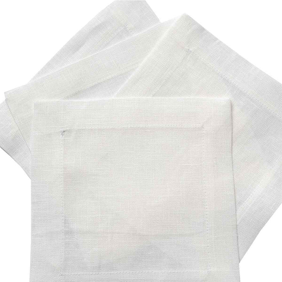 En Plain Air Cocktail Napkin | Garden Folly Fine Linens - wholesale linen napkins for weddings, white linen napkins wholesale, cotton linen napkins wholesale, bulk cloth napkins wedding
