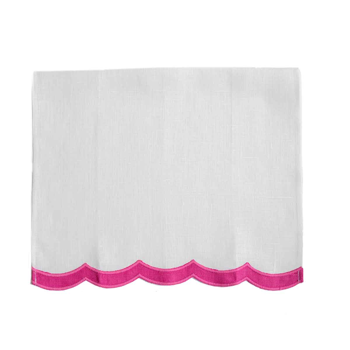 Double Happiness Guest Towel Flamingo Pink | Garden Folly Fine Linens - linen like hand towels, blank embroidery hand towels, guest hand towels linen