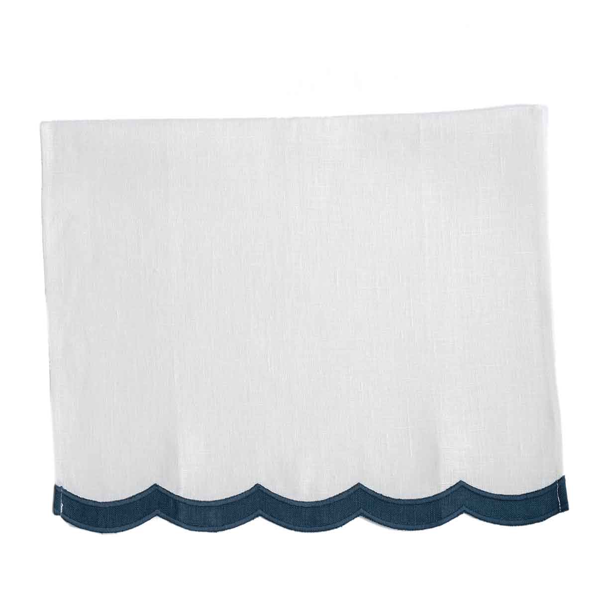 Double Happiness Guest Towel Naval Blue | Garden Folly Fine Linens - linen like hand towels, blank embroidery hand towels, guest hand towels linen