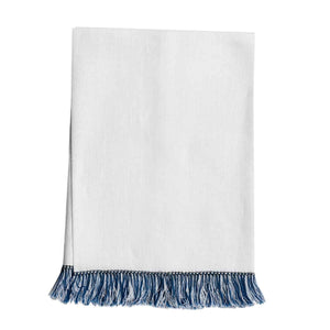 Fringe Benefits Guest Towel Ginger Jar Blue | Garden Folly Fine Linens - linen like hand towels, blank embroidery hand towels, guest hand towels linen
