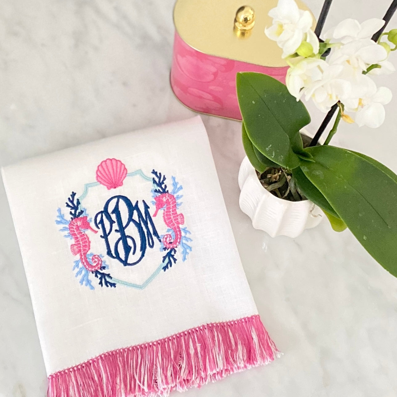 Sea Life Coastal Crest Embroidery Design