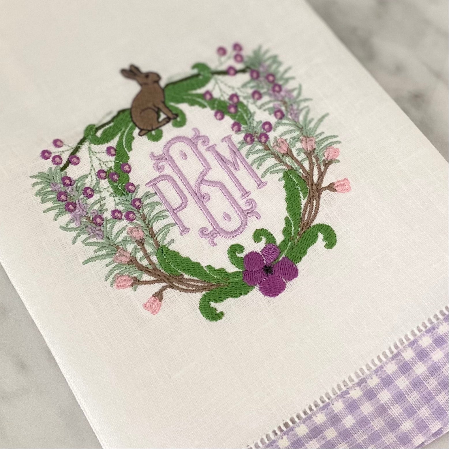 Spring Bunny Crest Embroidery Design