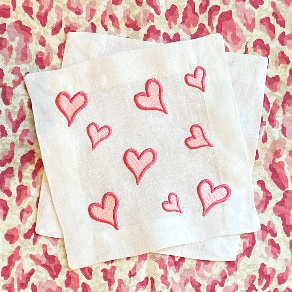 Scatter Hearts Embroidery Design