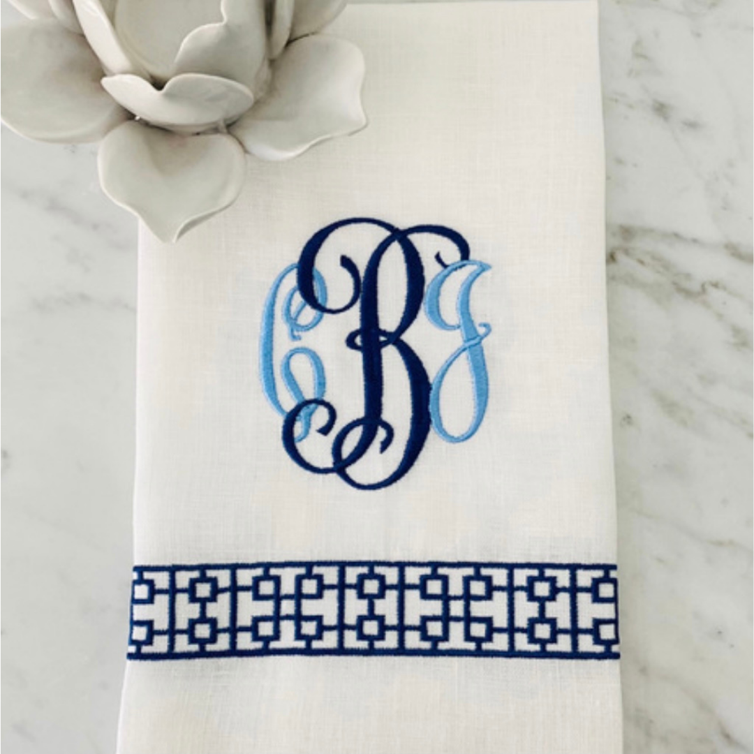 Fretwork Lattice Border Embroidery Design