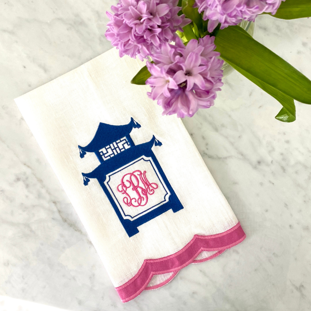 Pagoda Lantern Frame Embroidery Design