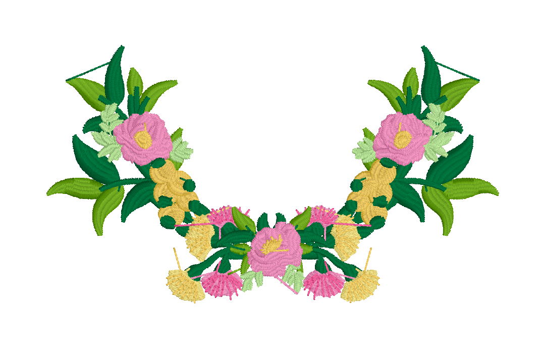 May Flowers Swag Embroidery Design