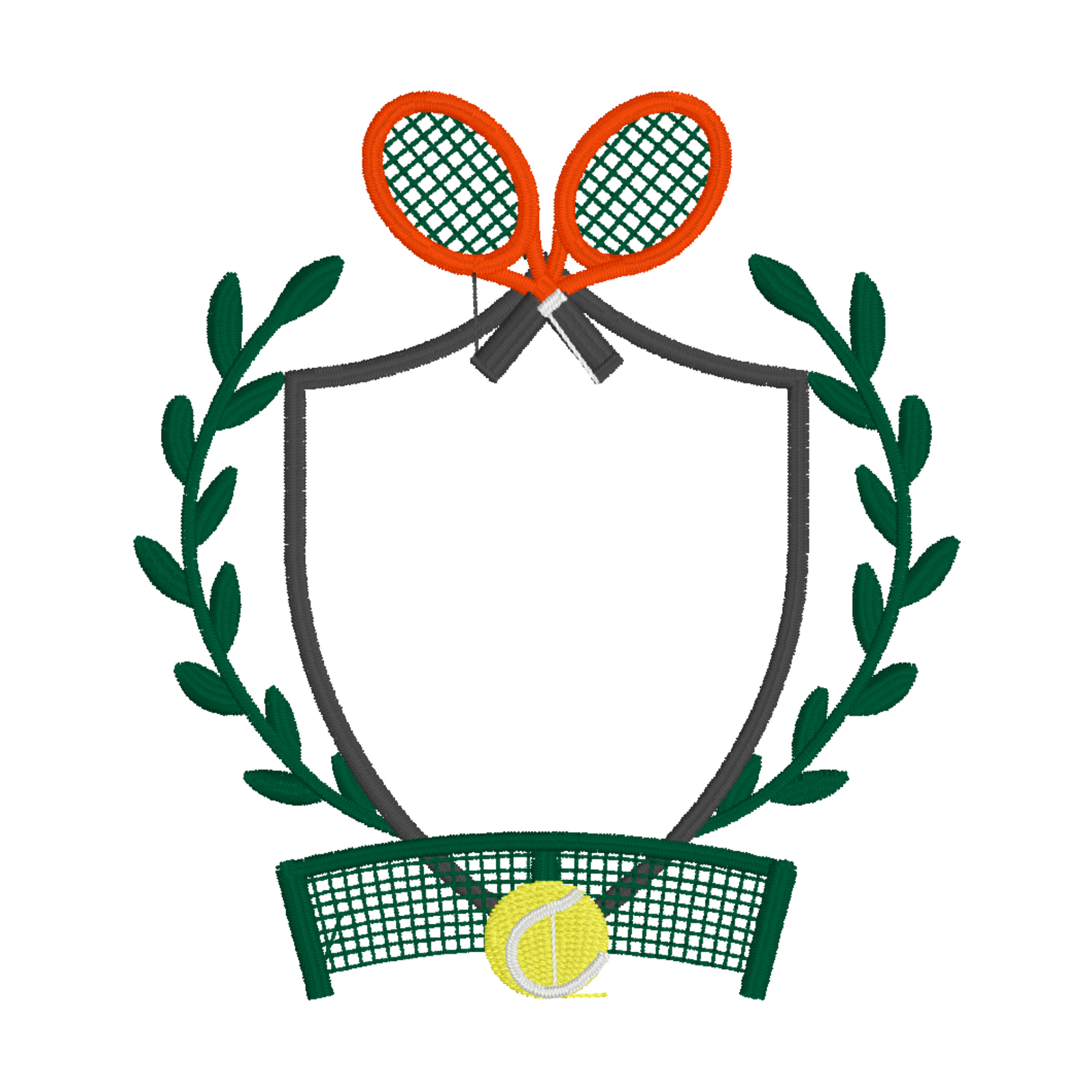 Tennis Crest Embroidery Design