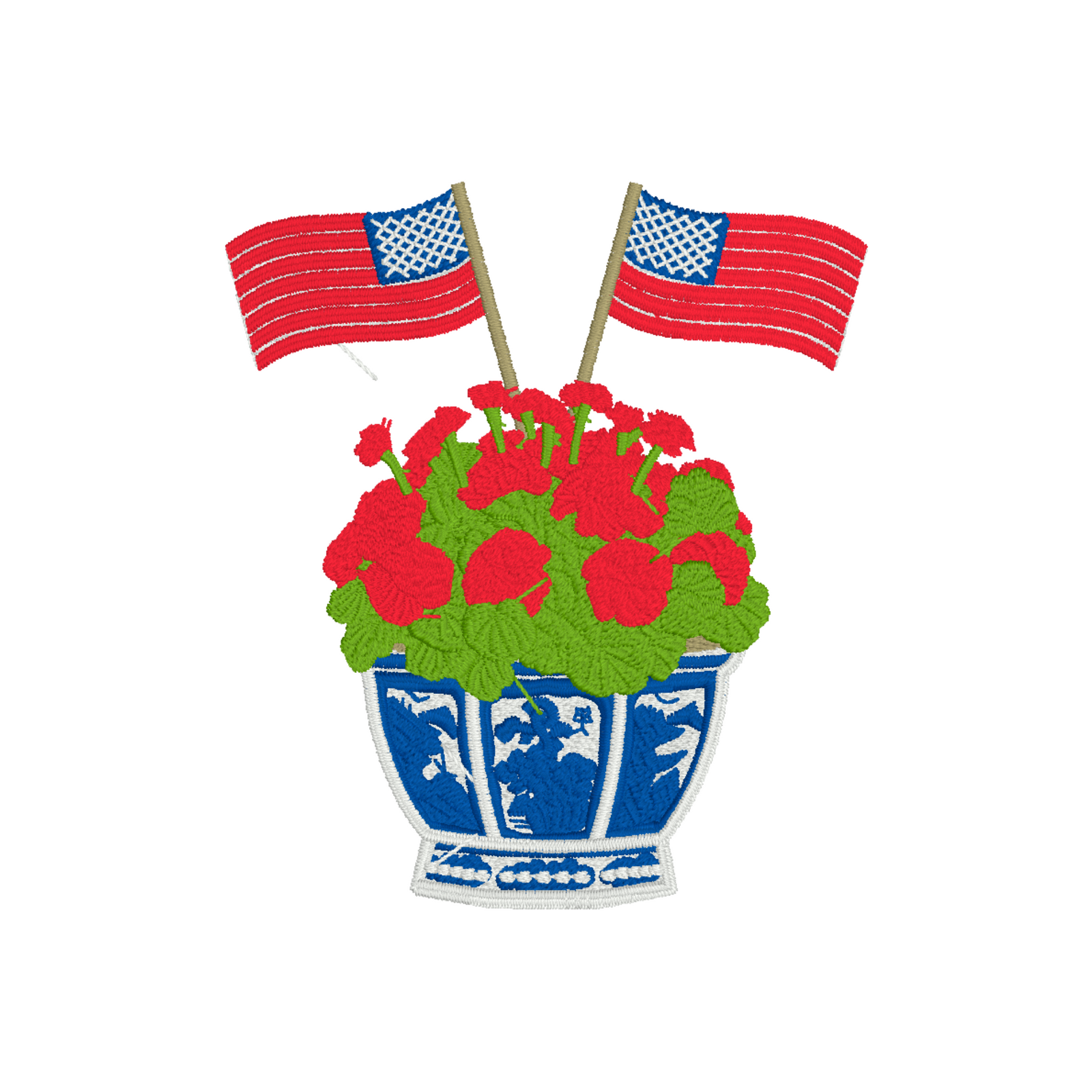 Patriotic Porcelain Embroidery Design