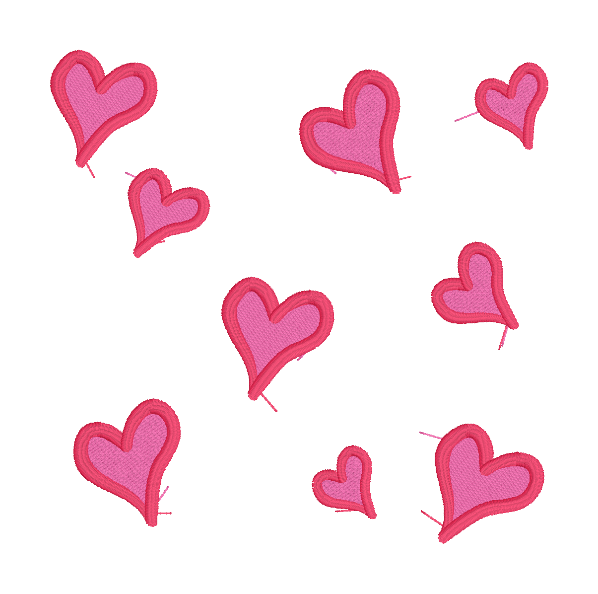 Scatter Hearts Embroidery Design