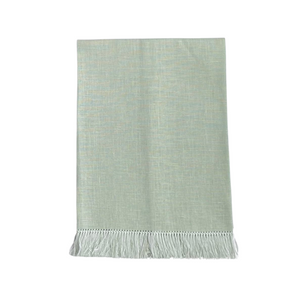 Sea Green linen Fringe 100% European Guest Hand Tea Towel